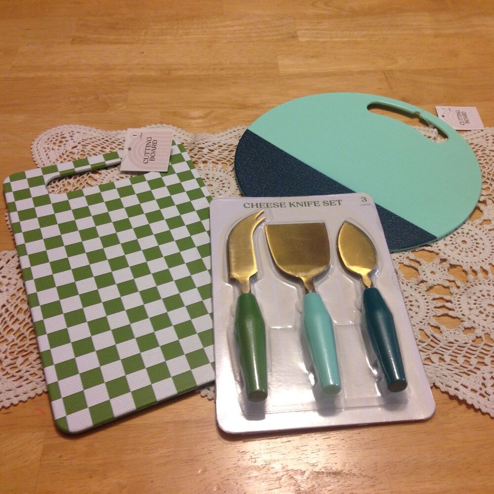 Farmhouse colors kitchen tools, cutting boards, cheese knives, c…